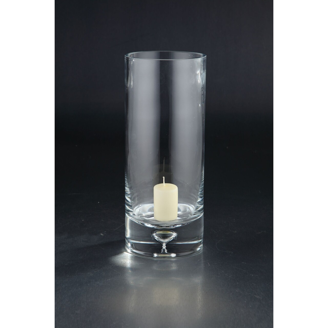 CC Home Furnishings 12" Clear Hand Blown Cylinder Glass Candle Holder